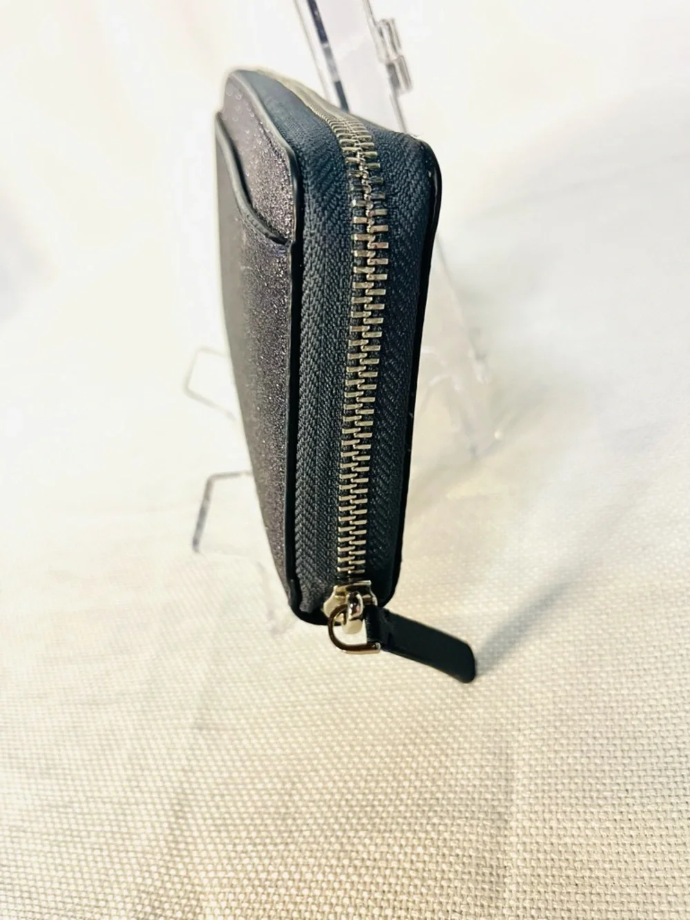 Kate Spade Silver Glitter Zip-Around Continental Wallet - Picture 6 of 10